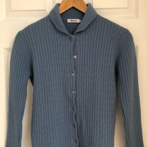 Blue wool cardigan